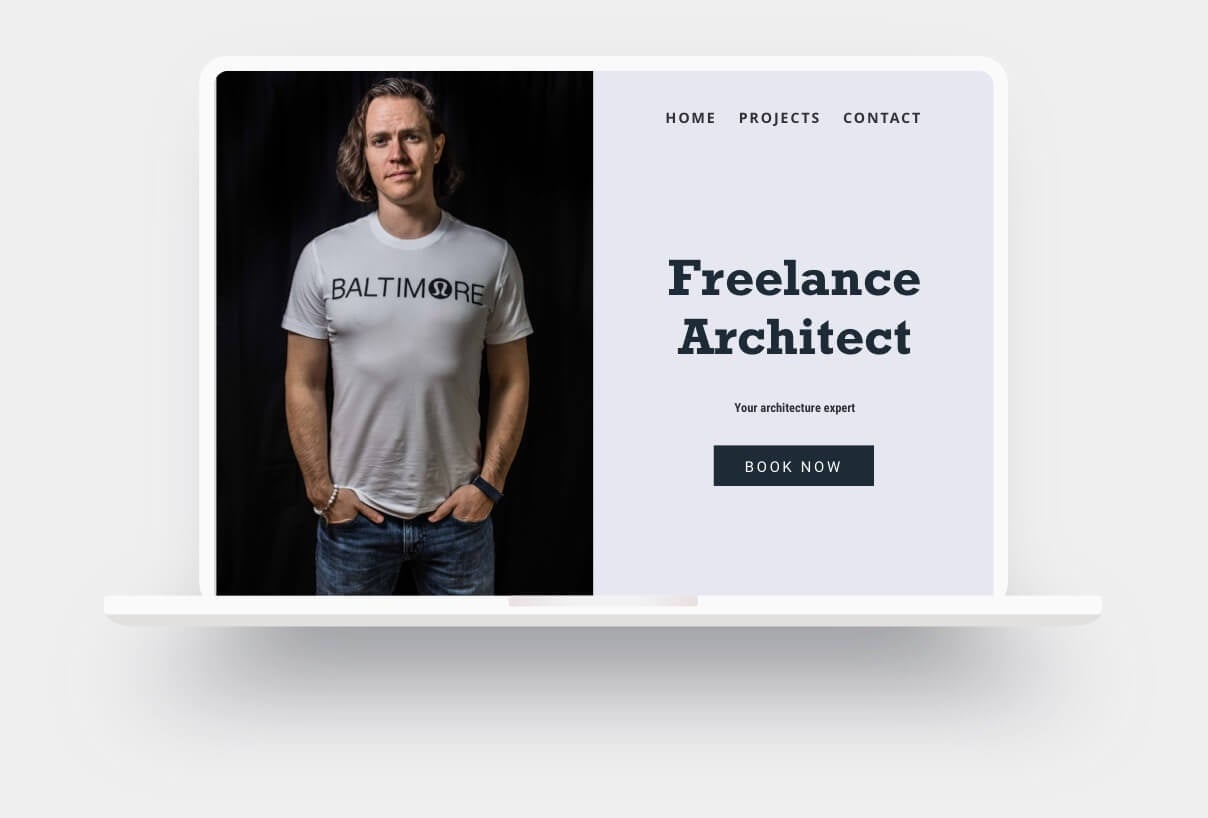 Example of a freelance architect’s website built with Jimdo