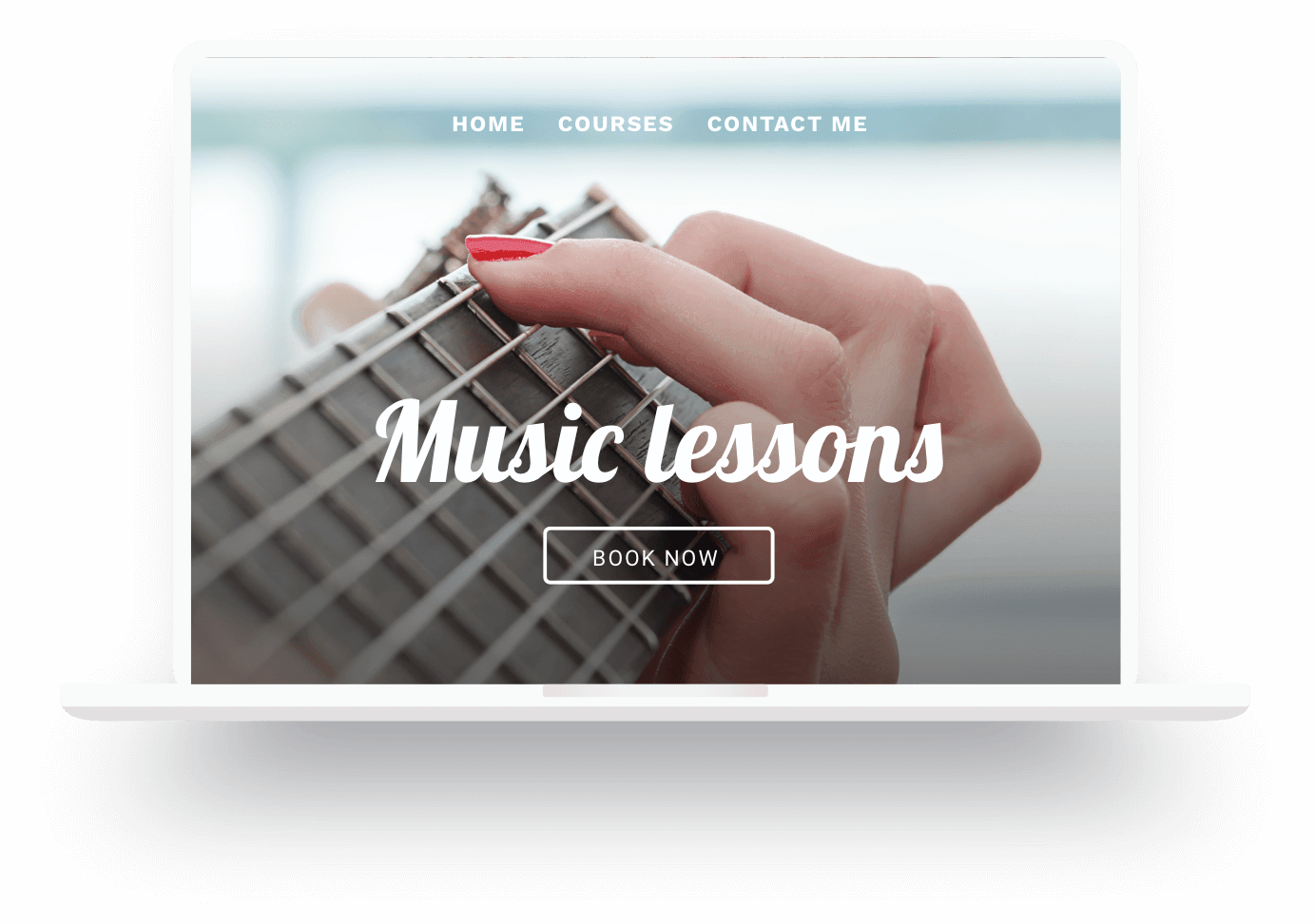 Ejemplo de una página web de profesor de música creada con Jimdo