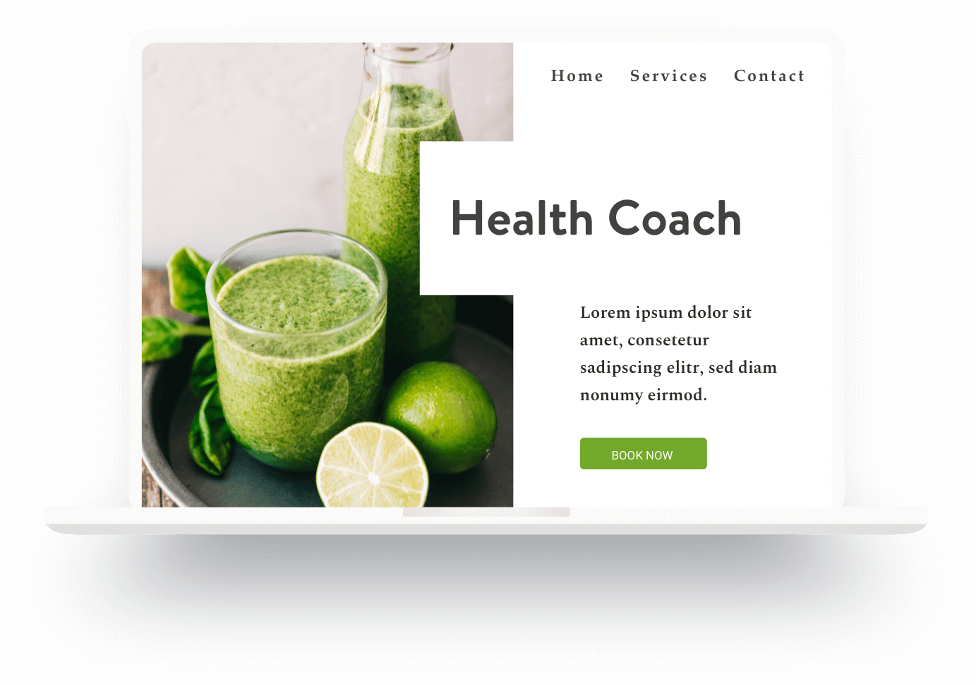 An example of a health coach's website made with Jimdo