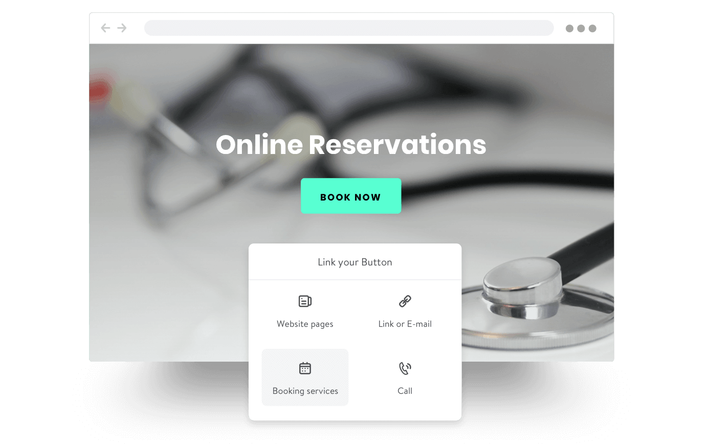 Esempio di una pagina web in cui i pazienti possono prenotare le visite online