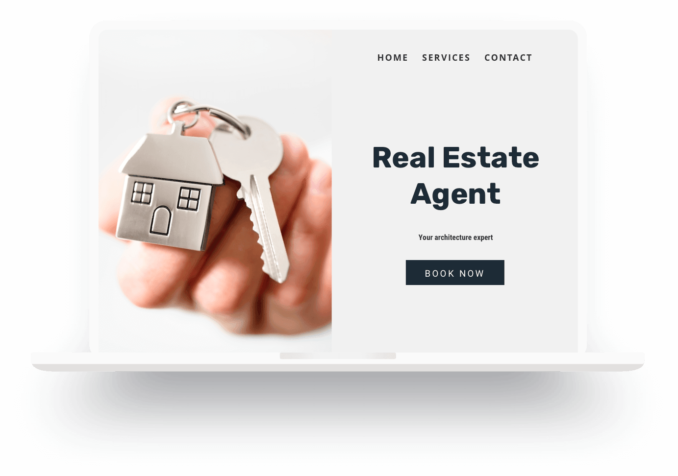 Example of a real estate agent website built with Jimdo