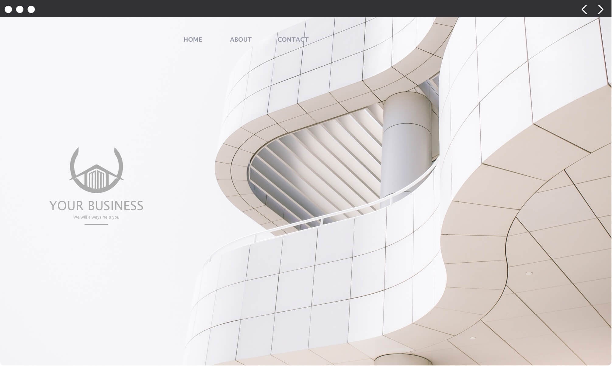 A modern business website homepage built with Jimdo.