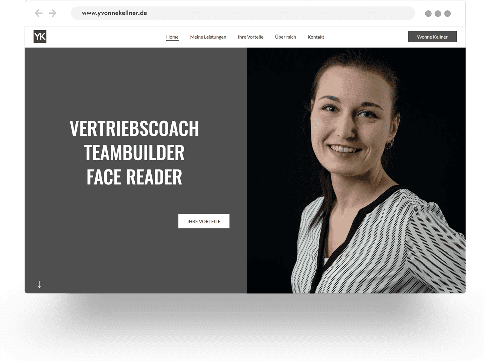 Example of a professional coach website built with Jimdo