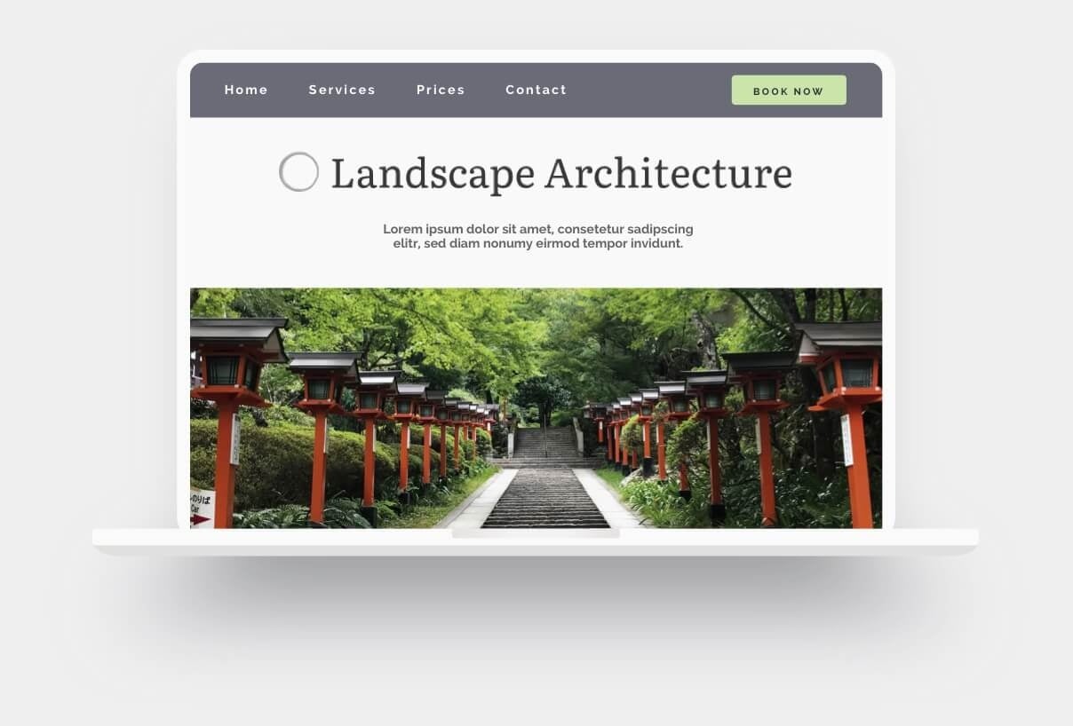 Exemple d'un site d'architecte paysagiste créé avec Jimdo