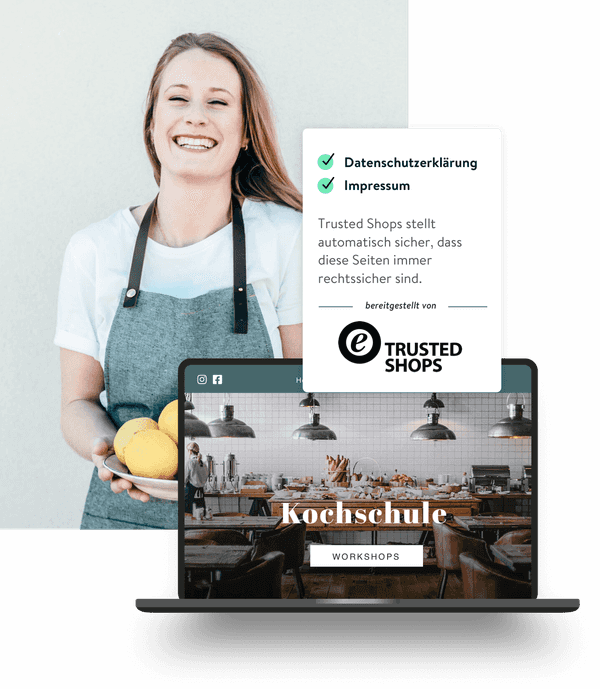 Ein Unternehmer sitzt an einem Laptop und arbeitet an seiner Jimdo Website