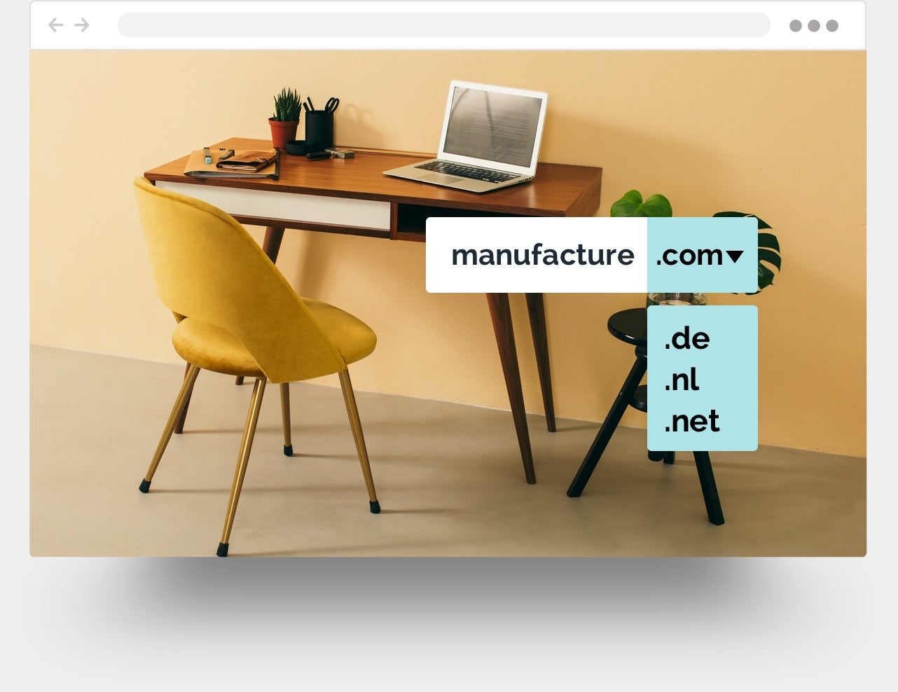 Ejemplo de una página web para muebles creada con Jimdo.