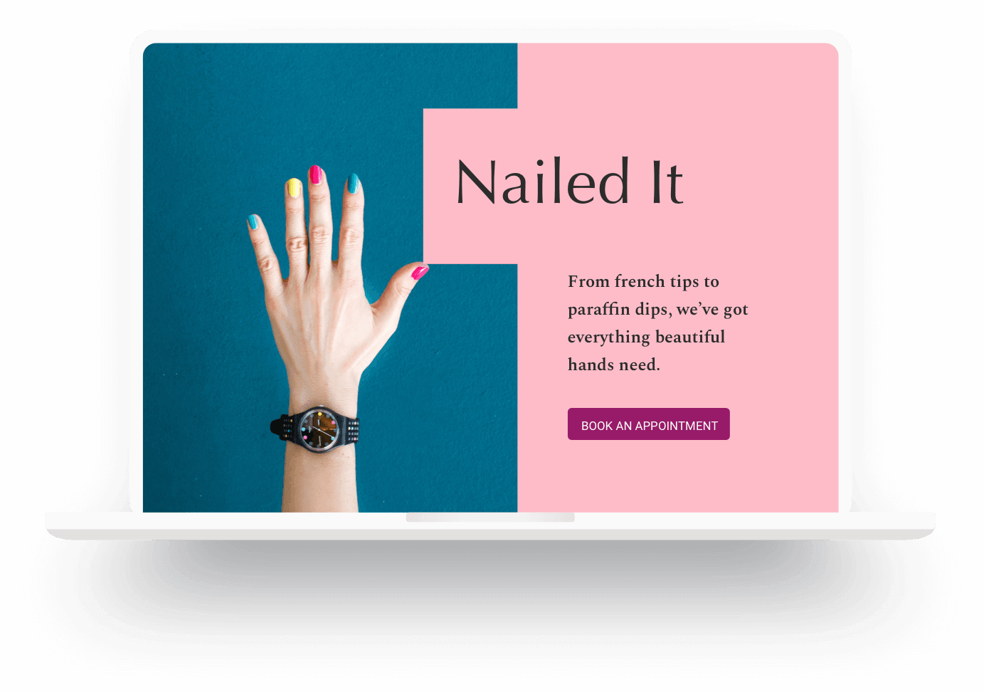 Esempio di un sito web di un nail artist creato con Jimdo