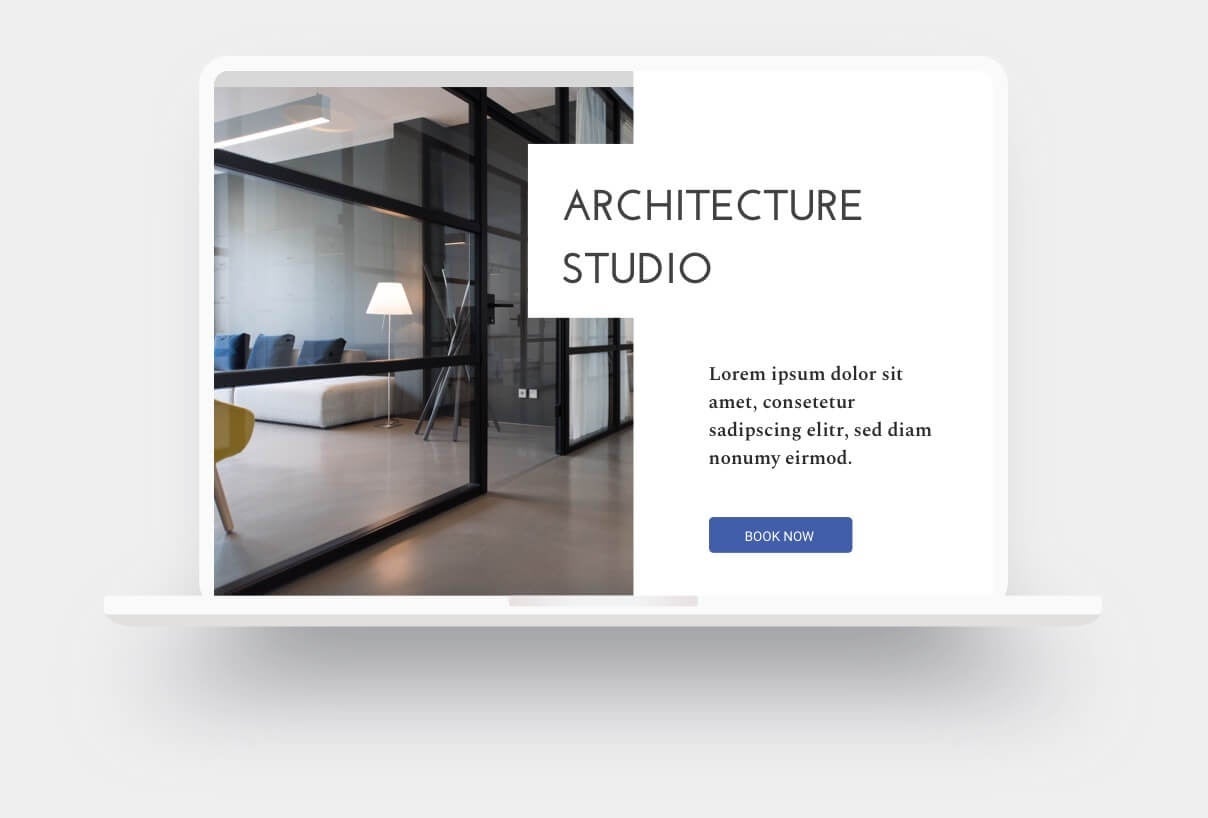 Example of an architecture studio website built with Jimdo