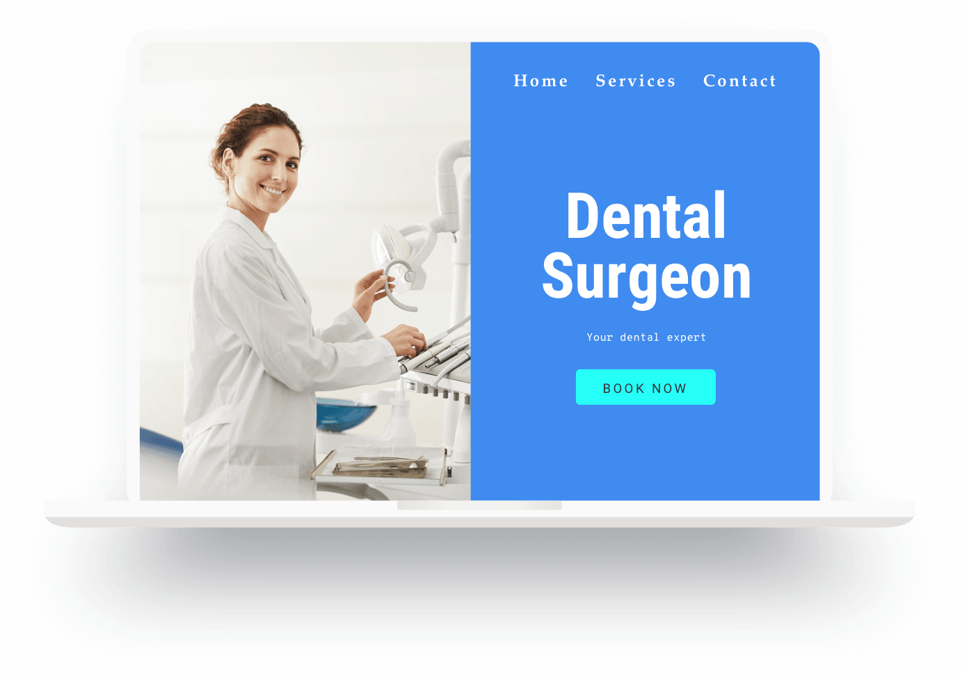 Voorbeeld website tandartspraktijk, gemaakt met Jimdo