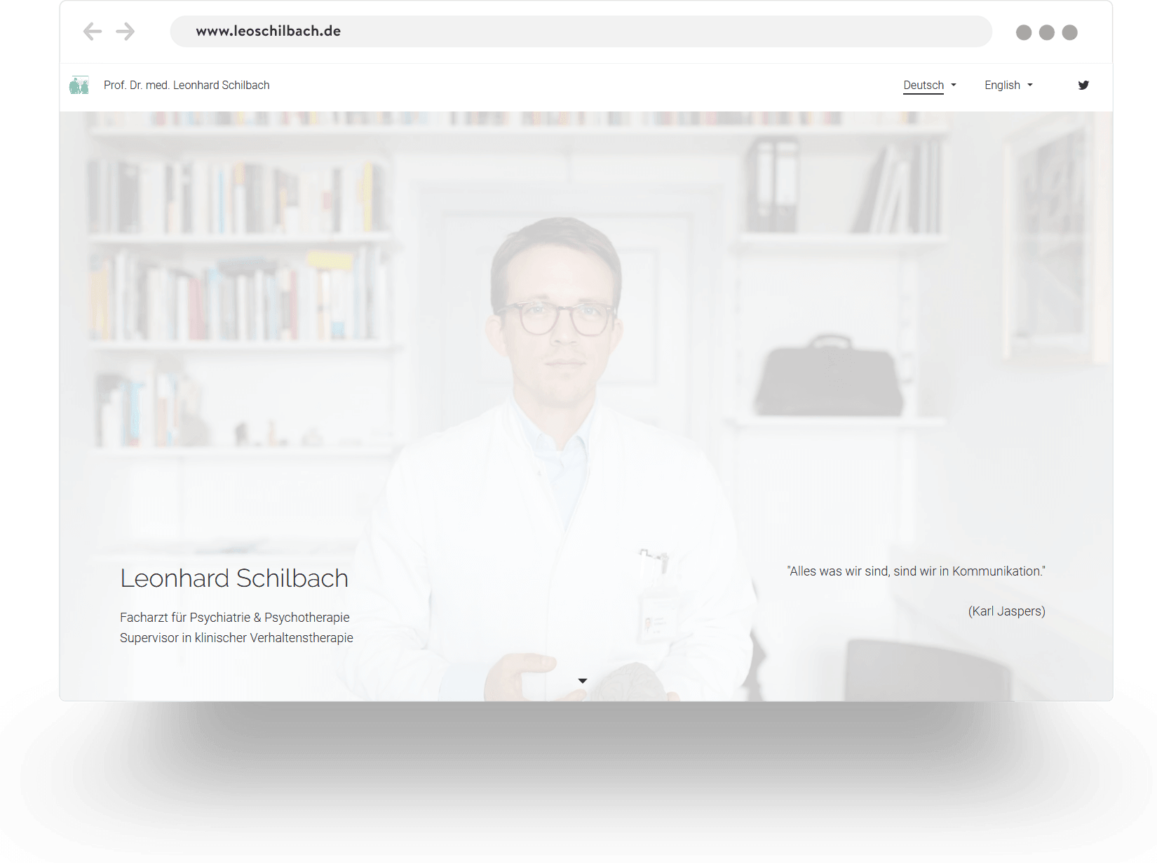 Ejemplo de una página web de un médico creada con Jimdo
